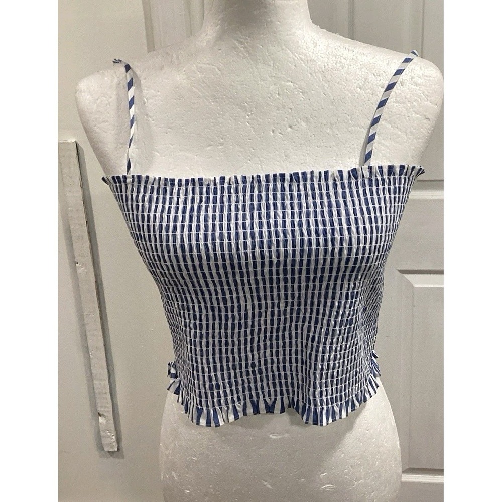 Medium EXPRESS White Scrunched Tube Top With Straps